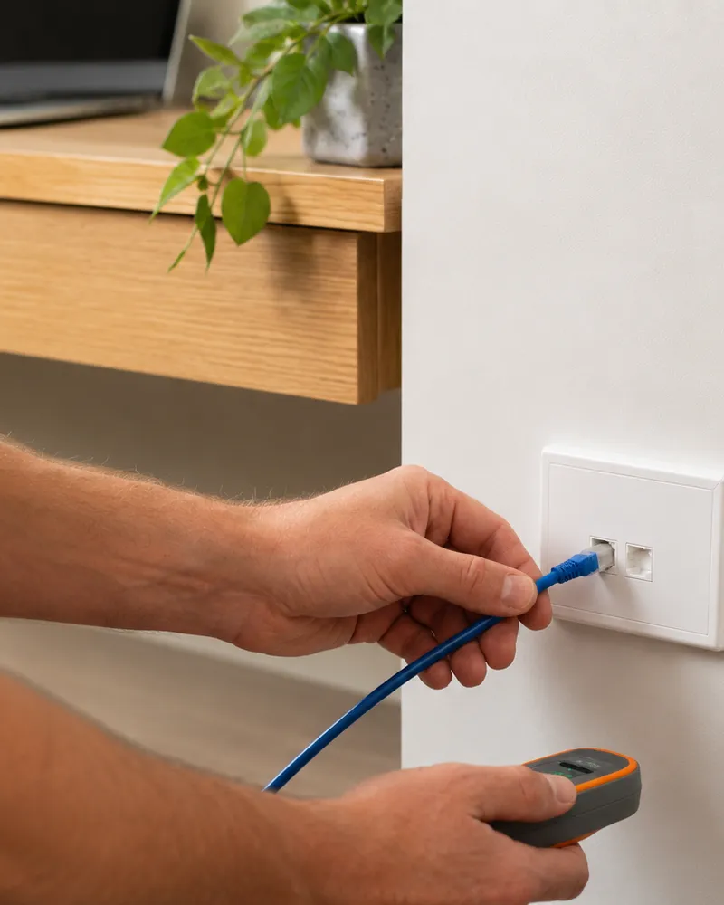 Data Point Installation by Ceiling Fan Installation on the Central Coast